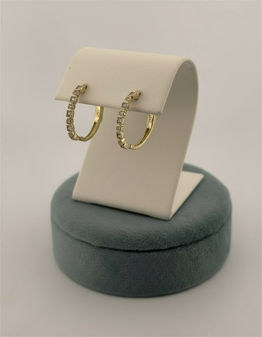 Yellow Gold Diamond Hoop Earrings