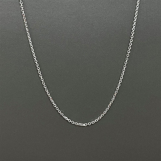 White Gold 20" Cable Chain