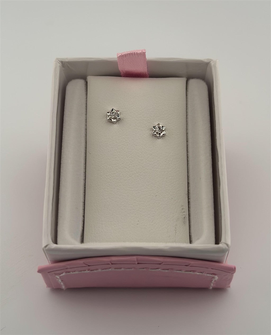Sterling Silver Diamond Stud Earrings