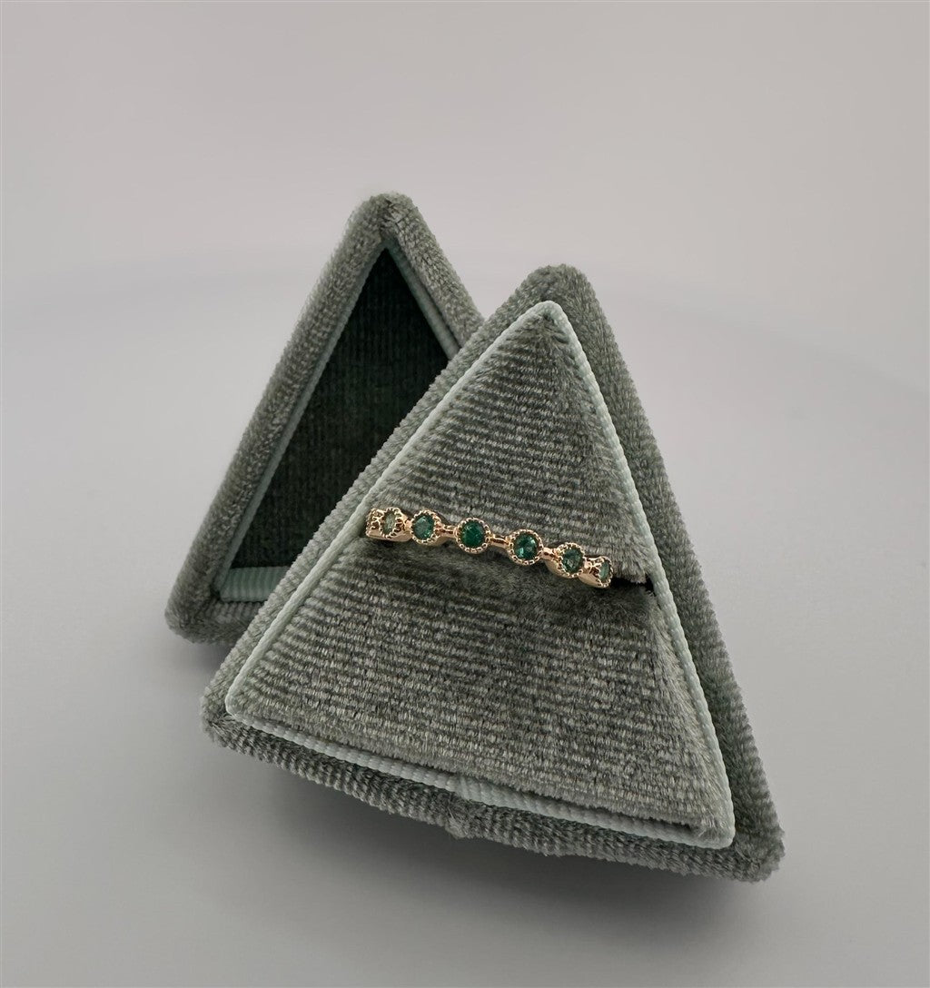 Yellow Gold Emerald Stackable Ring