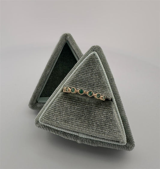 Yellow Gold Emerald Stackable Ring