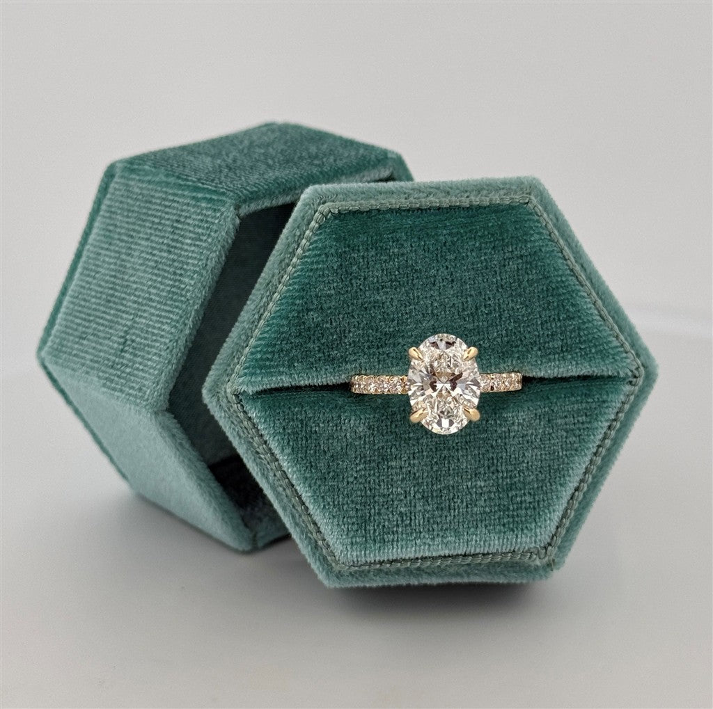 Yellow Gold Lab Grown Oval Diamond Engagement Ring