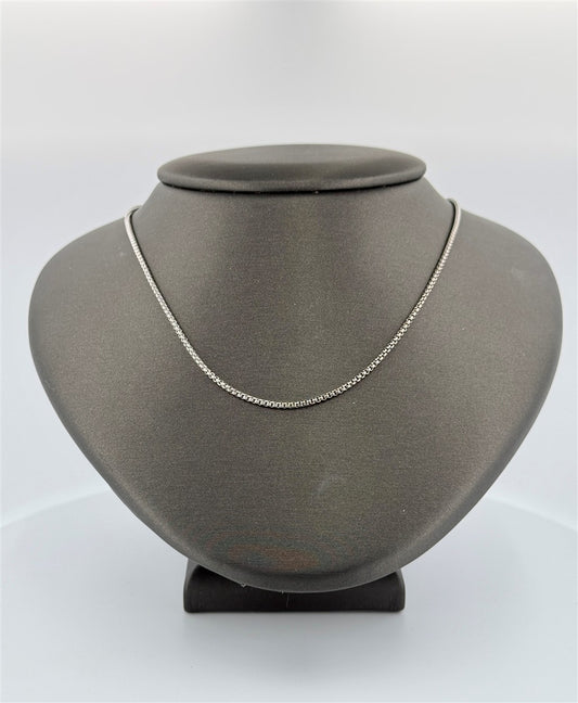 White Gold Round Box Chain
