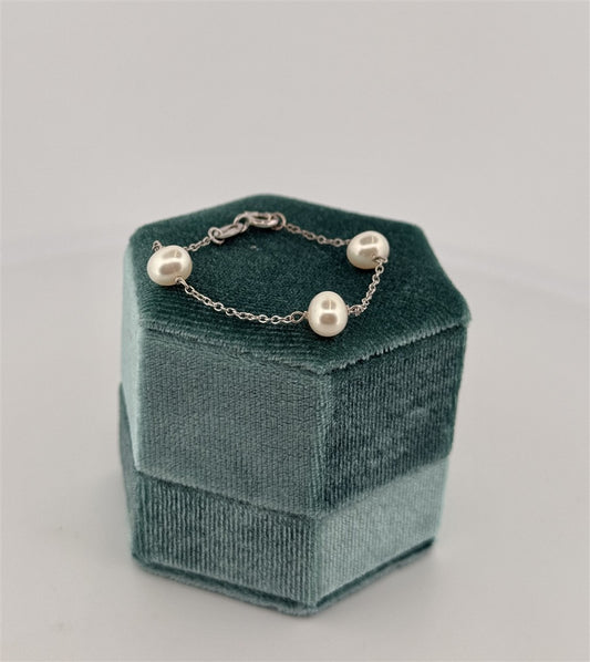 Childrens Sterling Silver Pearl Bracelet