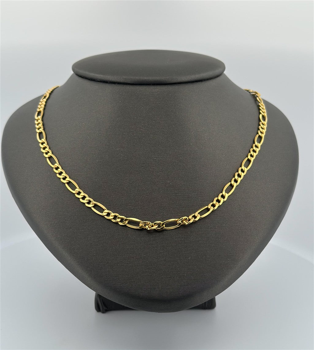 Yellow Gold 18" Figaro Chain