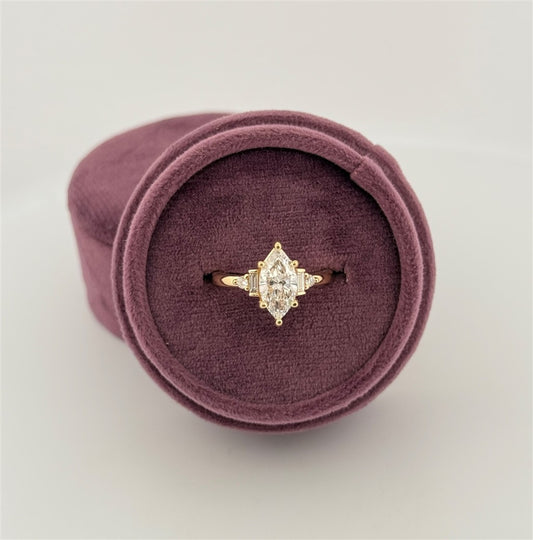 Yellow Gold Lab Grown Marquise Diamond Engagement Ring