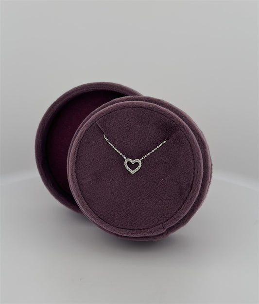 White Gold Diamond Heart Necklace