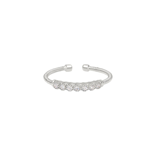 Sterling Silver Cable Cuff Ring