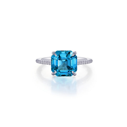 Lafonn Fancy Green Sapphire Solitaire Ring