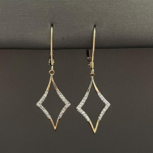 Yellow Gold Diamond Accented Dangle Earrings