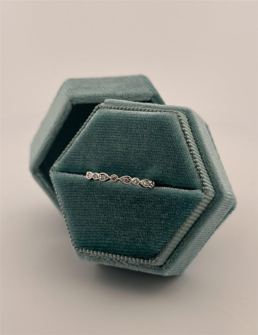 White Gold Vintage Inspired Stackable Ring