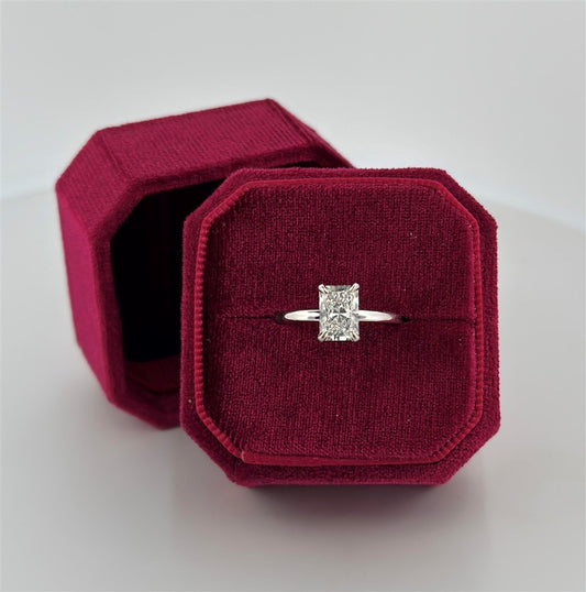 White Gold Lab Grown Radiant Cut Diamond Engagement Ring