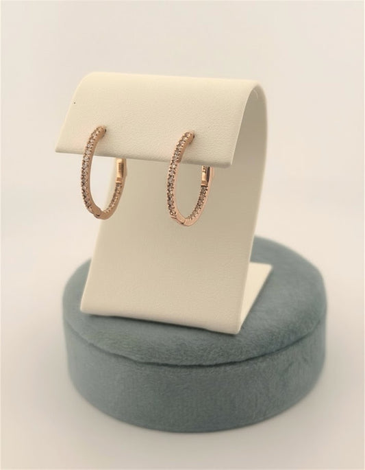 Rose Gold Diamond Hoop Earrings