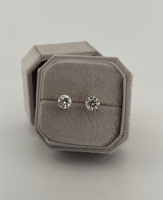 Yellow Gold Lab Grown Diamond Stud Earrings