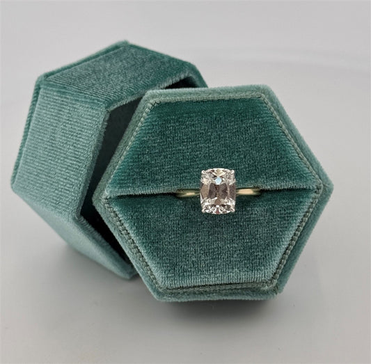 Two-Tone Lab Grown Cushion Solitaire Engagement Ring