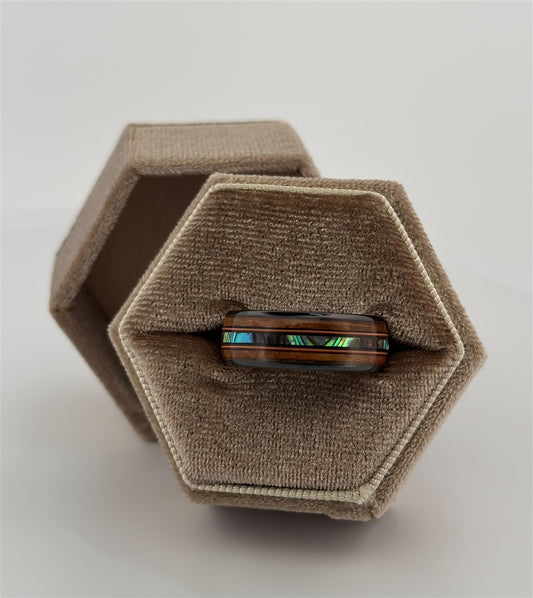 Whiskey Barrel And Guitar String Wedding Band