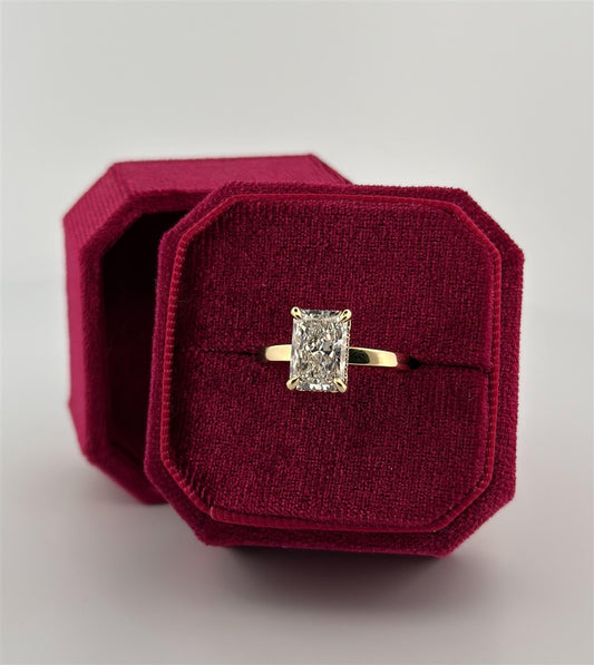 Yellow Gold Hidden Halo Style Lab Grown Diamond Engagement Ring