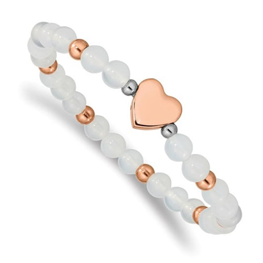 Stainless Steel Heart Stretch Bracelet