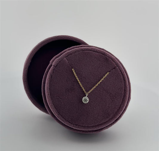 Yellow Gold Lab Grown Diamond Solitaire Necklace