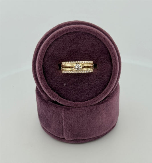 Yellow Gold Bezel Set Lab Grown Diamond Ring