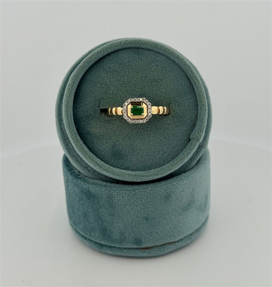 Two-Tone Emerald And Diamond Ring