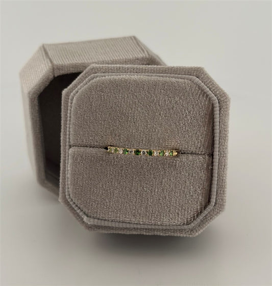 Yellow Gold May Birthstone Stackable Ring