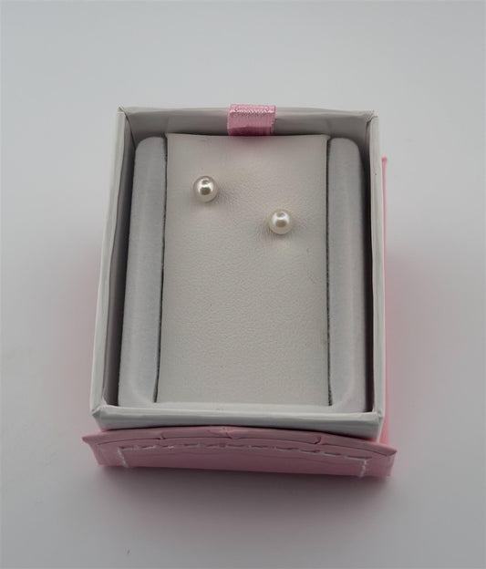 Childrens Sterling Silver Pearl Earrings