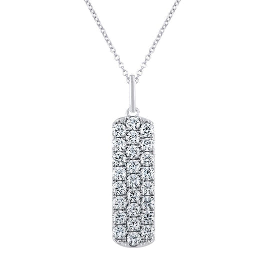 White Gold Diamond Vertical Bar Necklace