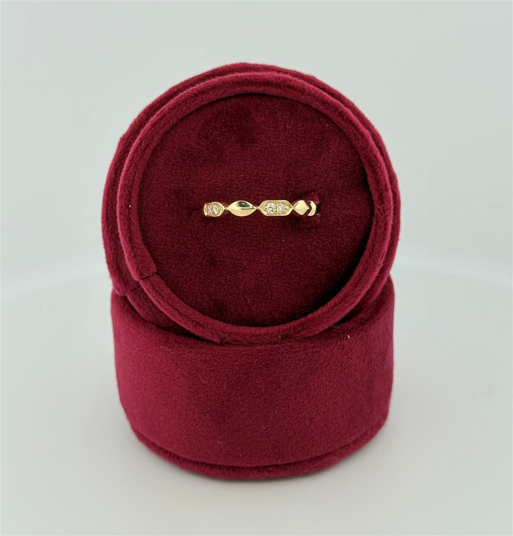 Yellow Gold Vintage Inspired Diamond Band