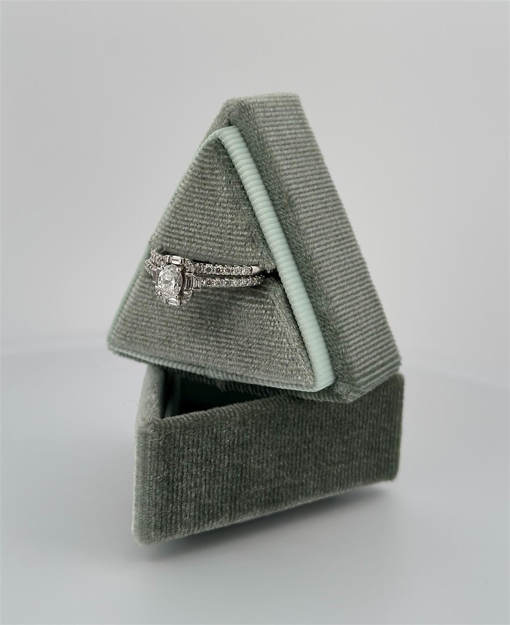 White Gold Halo Style Bridal Set