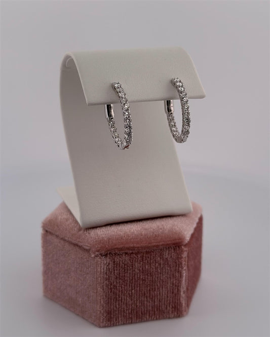 White Gold Lab Grown Diamond Hoops