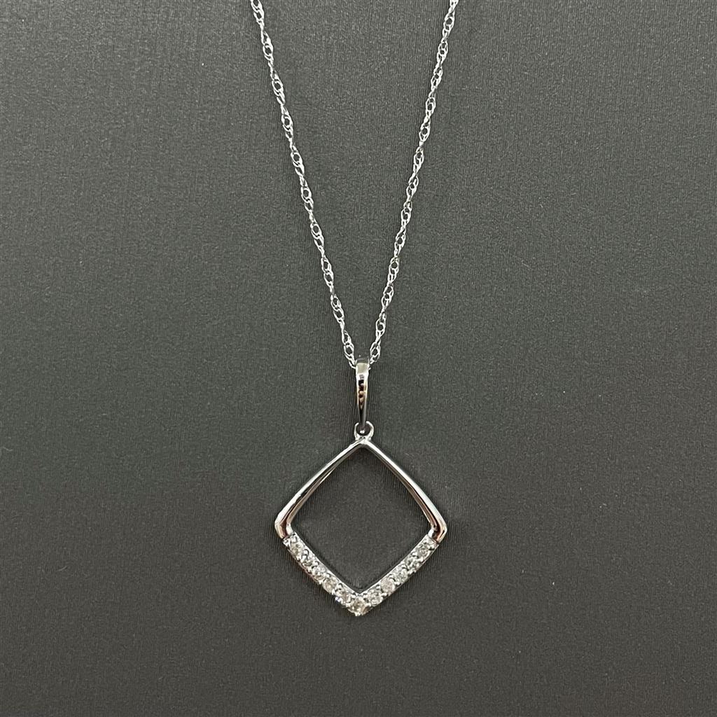 White Gold Diamond Accented Necklace