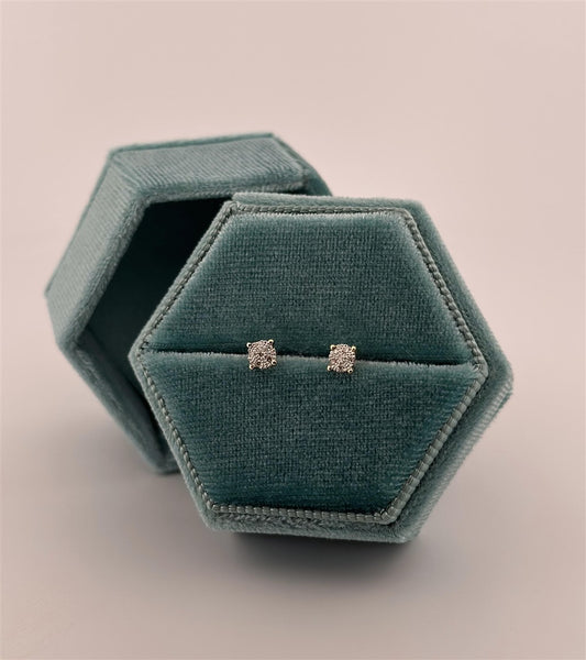 Yellow Gold Diamond Cluster Earrings
