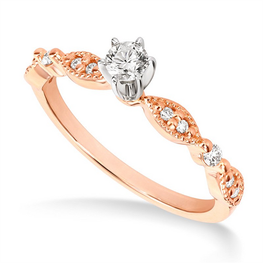 Rose Gold Vintage Inspired Engagement Ring