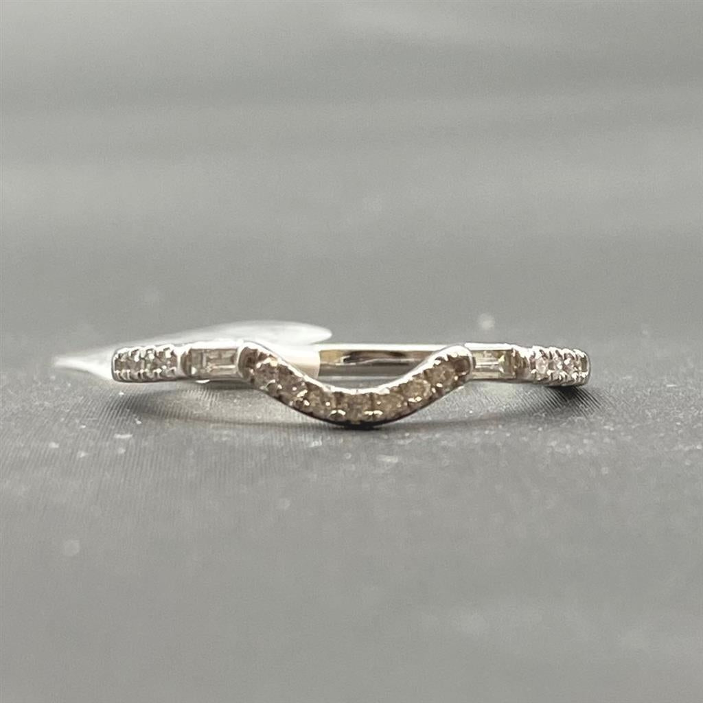 White Gold Diamond Curved Stackable Ring