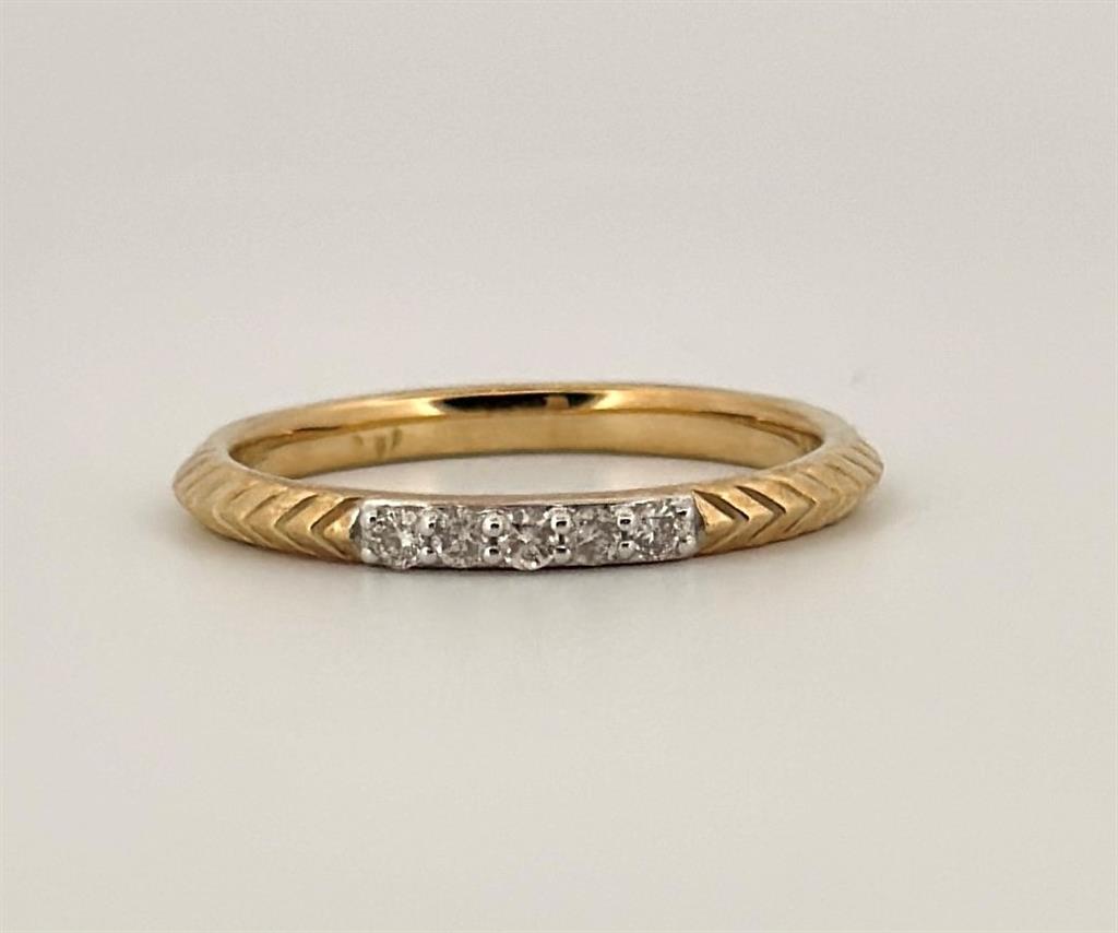 Yellow Gold Diamond Stackable Ring