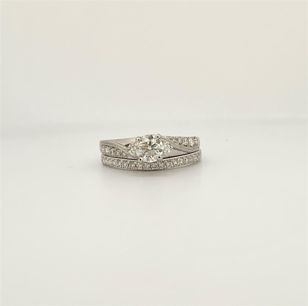 White Gold Diamond Accented Bridal Set