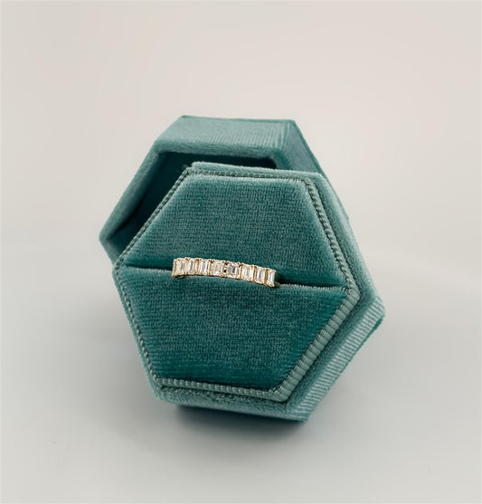 Yellow Gold Emerald Cut Diamond Band