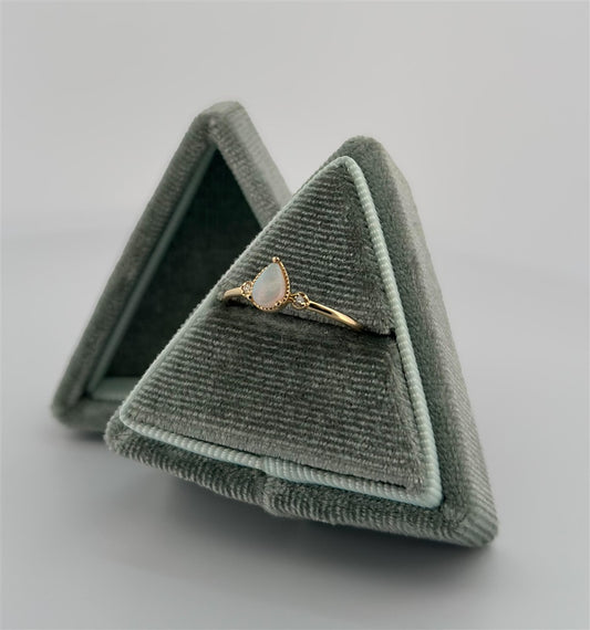 Yellow Gold Diamond Accented Opal Ring