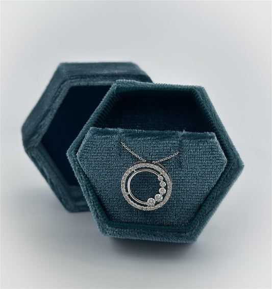 White Gold Diamond Circle Necklace