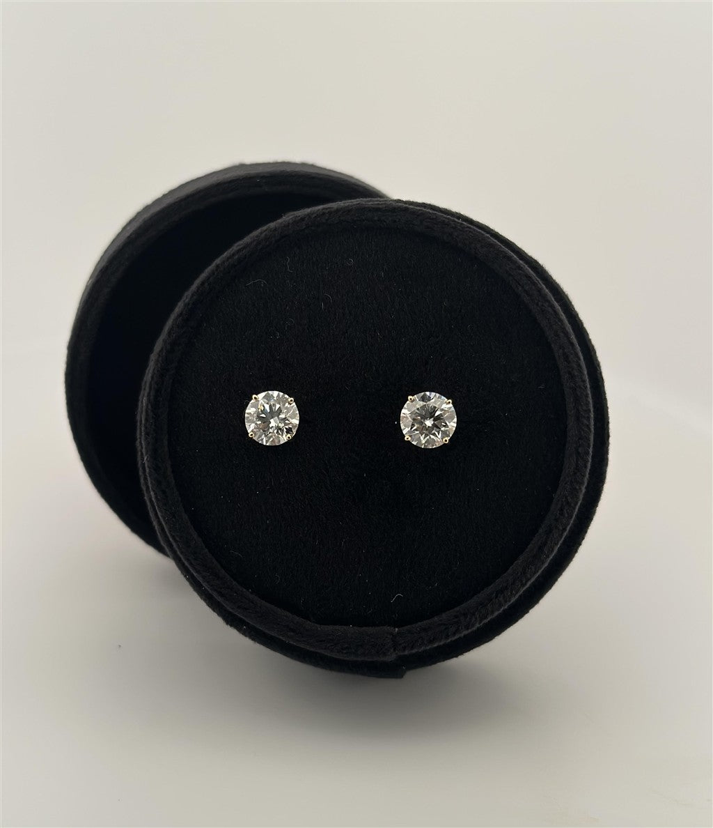 Yellow Gold Lab Grown Diamond Stud Earrings