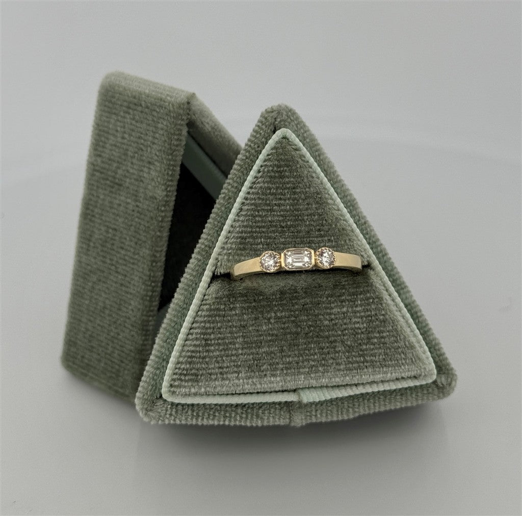 Yellow Gold Emerald Cut Diamond Ring