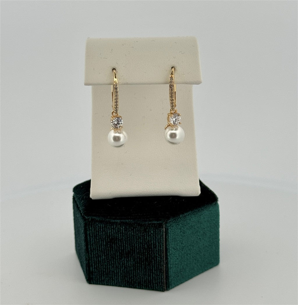 Cz And Pearl Earrings
