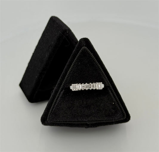 White Gold Baguette Diamond Stackable Band