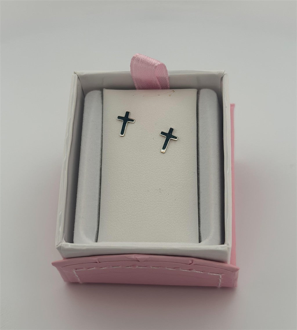 Sterling Silver Cross Stud Earrings