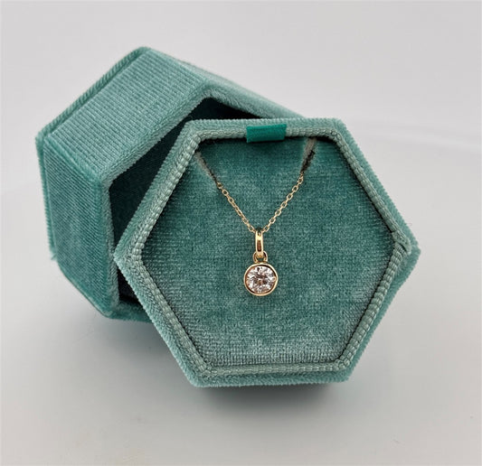 Yellow Gold Diamond Bezel Set Necklace
