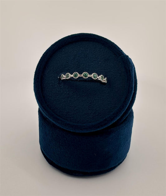 White Gold Emerald Stackable Ring