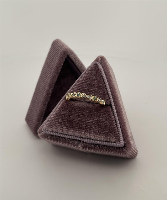 Yellow Gold Emerald Stackable Ring