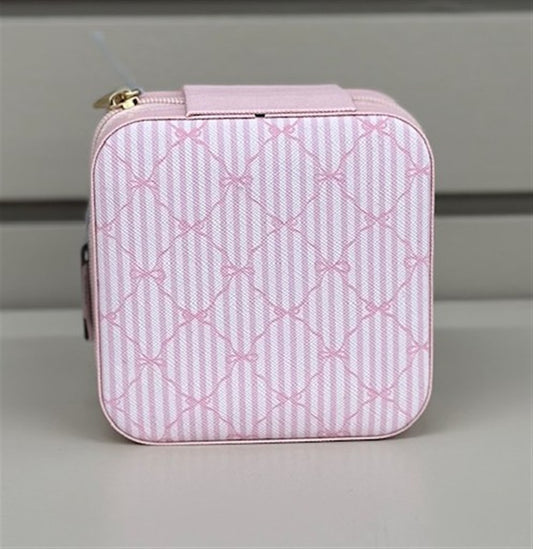 Pink Bow Travel Jewelry Box