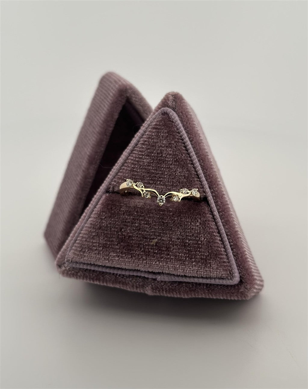 Yellow Gold Diamond Curved Band